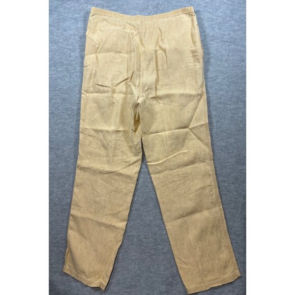 J Jill Womens Blazer Pants Set Size  M 12 Beige Yellow 100% Linen Lagenlook - Picture 7 of 10